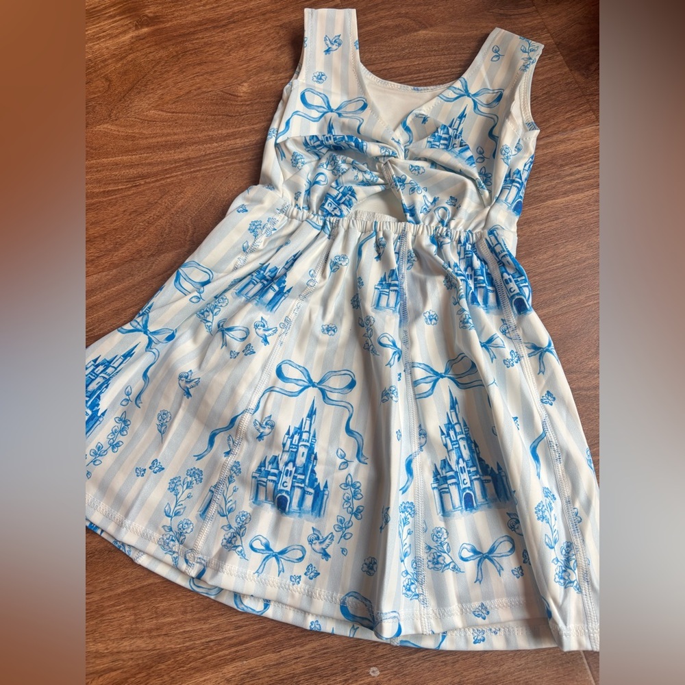 Brand new- Blue Cinderella castle Disney athletic dress with shorts - Picture 2 of 3